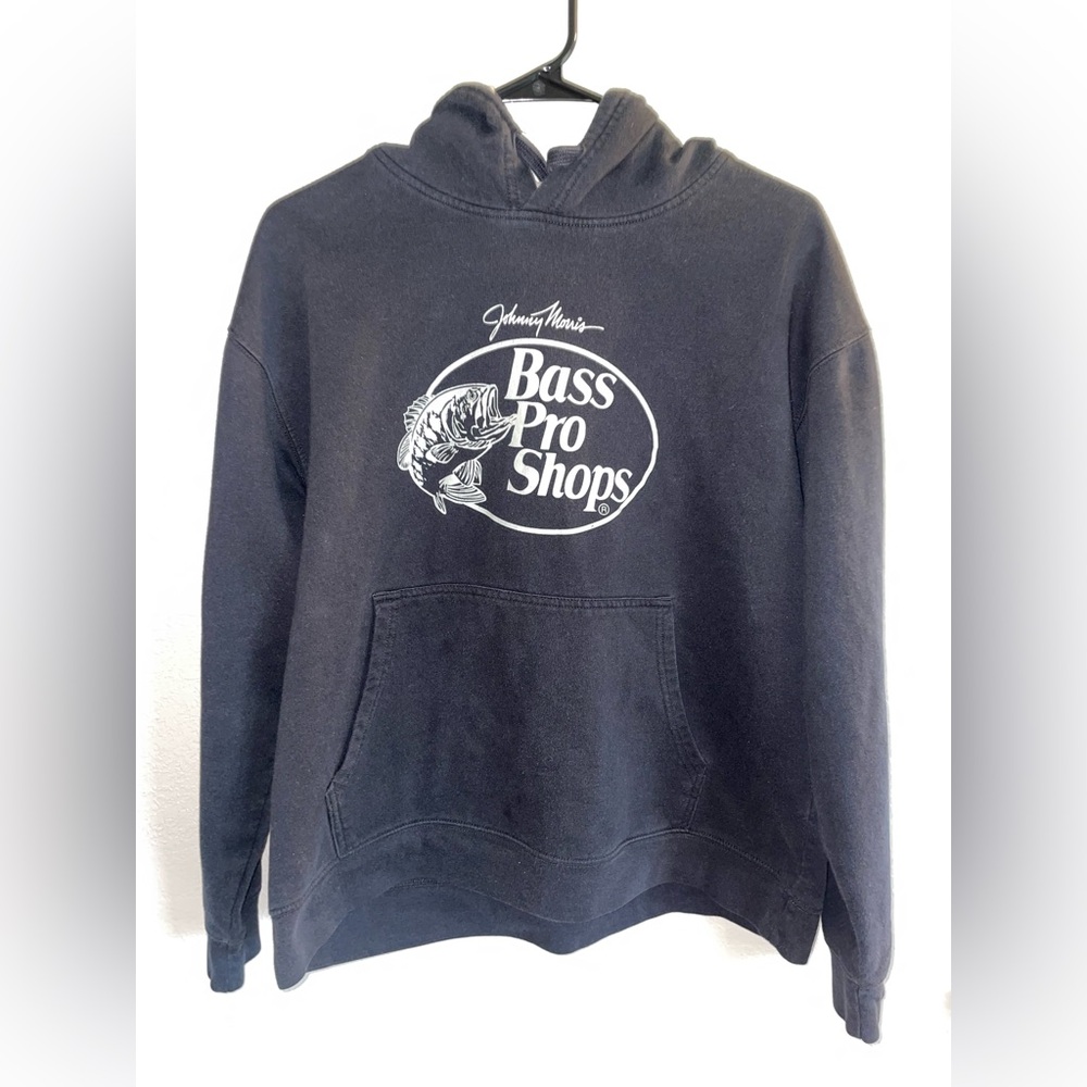Bass Pro Shops Black Hoodie with White Logo